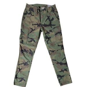 Gap Mens Slim Taper Cargo Pants Woodland Camouflage Green Brown 30x32